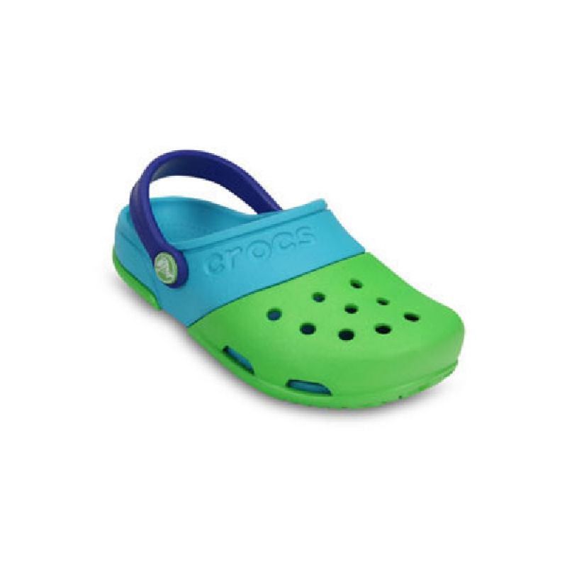 Crocs Kids Electro II Clog Lime/Surf UK 12 EUR 29-30 US C12  (15608-3A6)